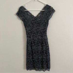 ONYX NITE GREY SPARKLY DRESS WORN ONCE SIZE 2